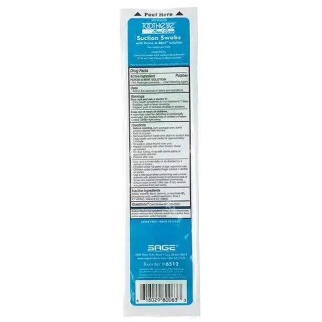 Alt view image 6 of 6 - Toothette Oral Care Single Use Suction Swab System with Perox-A-Mint (50 Packages, 2 swabs/pkg)
