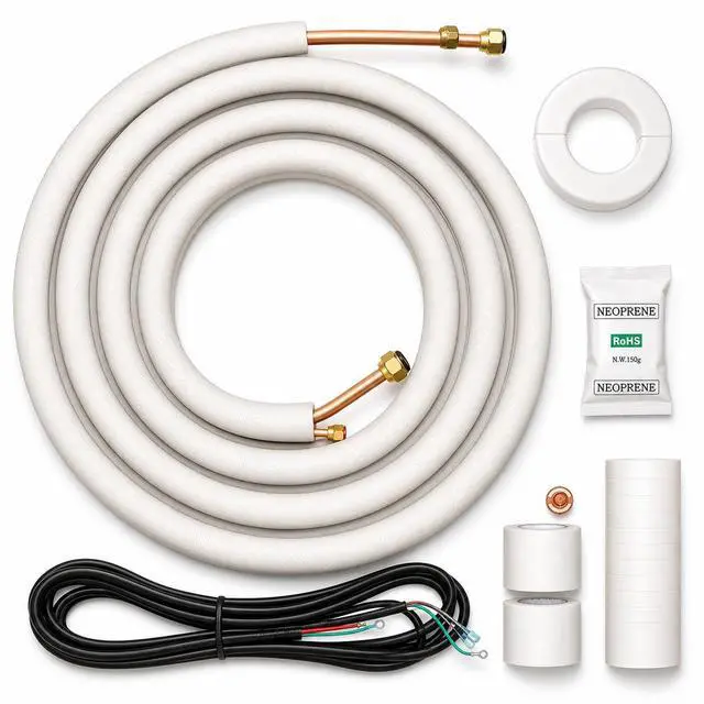 Main image of 25 Ft Mini Split Line Set 3/8" x 5/8", Insulated Copper Tubing for Ductless Air Conditioner