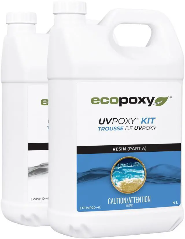 Main image of UVPoxy Table Top Coating & Art Epoxy Resin Kit - 2.11 Gal / 8L: Fast-Curing, UV/Yellowing Resistant, Water-Clear, Bio-Based Resin | Self-Leveling, High-Gloss Epoxy for Table Tops & Fluid Arts