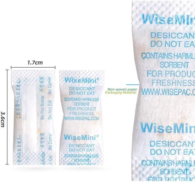 Alt view image 2 of 6 - Silica Gel Packs, 0.5 Gram 12000 Pack Dessicant Packets for Storage, Color Indicating Silica Packets, Non-Woven Paper Moisture Absorbers for Food Storage, Food Grade Dehumidifiers