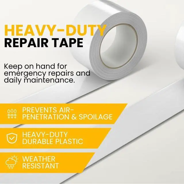 Alt view image 2 of 5 - Silage Wrap Repair Tape 3" x 180' Heavy Duty UV-Resistant Bale Wrap Patch Airtight Oxygen Barrier for Silage Bales, Bunker Covers, and Grain Bags Industrial Grade PE Film (6)