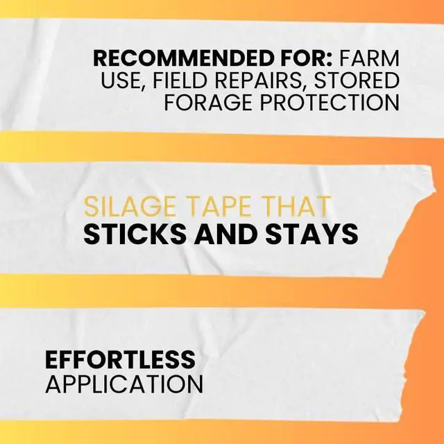 Alt view image 5 of 5 - Silage Wrap Repair Tape 3" x 180' Heavy Duty UV-Resistant Bale Wrap Patch Airtight Oxygen Barrier for Silage Bales, Bunker Covers, and Grain Bags Industrial Grade PE Film (6)