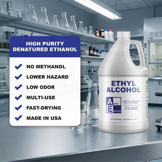 Alt view image 3 of 6 - Ethyl Alcohol (Ethanol) 95% Denatured 4 Gallon High Purity Multi-Use Solvent Lab, Electronics, Shellac Thinner & Surface Cleaning 5% Isopropyl No Methanol Made in USA