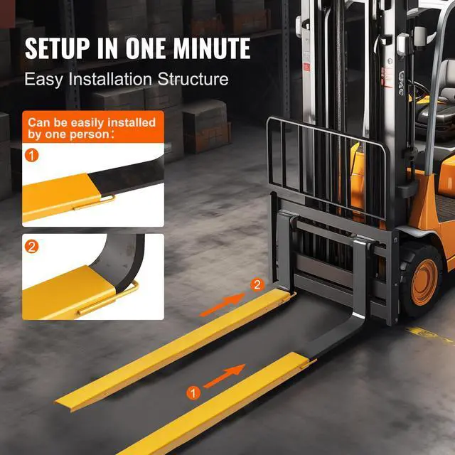 Alt view image 5 of 6 - Forklift Extensions, 96 Inch Pallet Fork Extensions 5.5 Inch Width, Heavy Duty Fork Extensions for Forklifts, 1 Pair Forklift Extensions for Forklift Truck