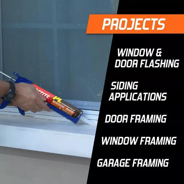 Alt view image 3 of 6 - PL Window Door & Siding Polyurethane Sealant, White, 10 fl oz Cartridge, 12 Pack