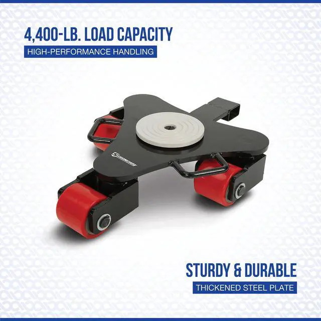 Alt view image 2 of 6 - Multi-Directional Machinery Mover with 360° Rotation, 4400-Lb. Capacity Machinery Skate, 3 Rollers, Equipment Dolly Model# CRO-2