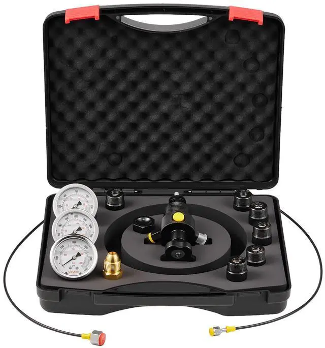 Main image of Hydraulic Nitrogen Accumulator Charging Kit, All-in-One Nitrogen Fill Kit, Pressure Test System with 3 Gauges (1500, 4000, 6000 PSI), 6 Adapters Couplings, 1 Gas Hose, 1 Valve, 1 CGA580 Adapter