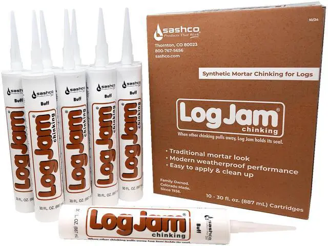 Main image of Log Jam Acrylic Latex Chinking Caulk, 30 oz Cartridge, Buff (Pack of 10)
