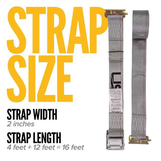 Alt view image 2 of 6 - E Track Cam Buckle Straps (20-Pack), 2 Inch x 16 Foot E Track Straps with Cam Buckle and Spring E-Fittings, 2,500 LBS Break Strength, Easy-to-Use Tiedowns in Vans and Trailers