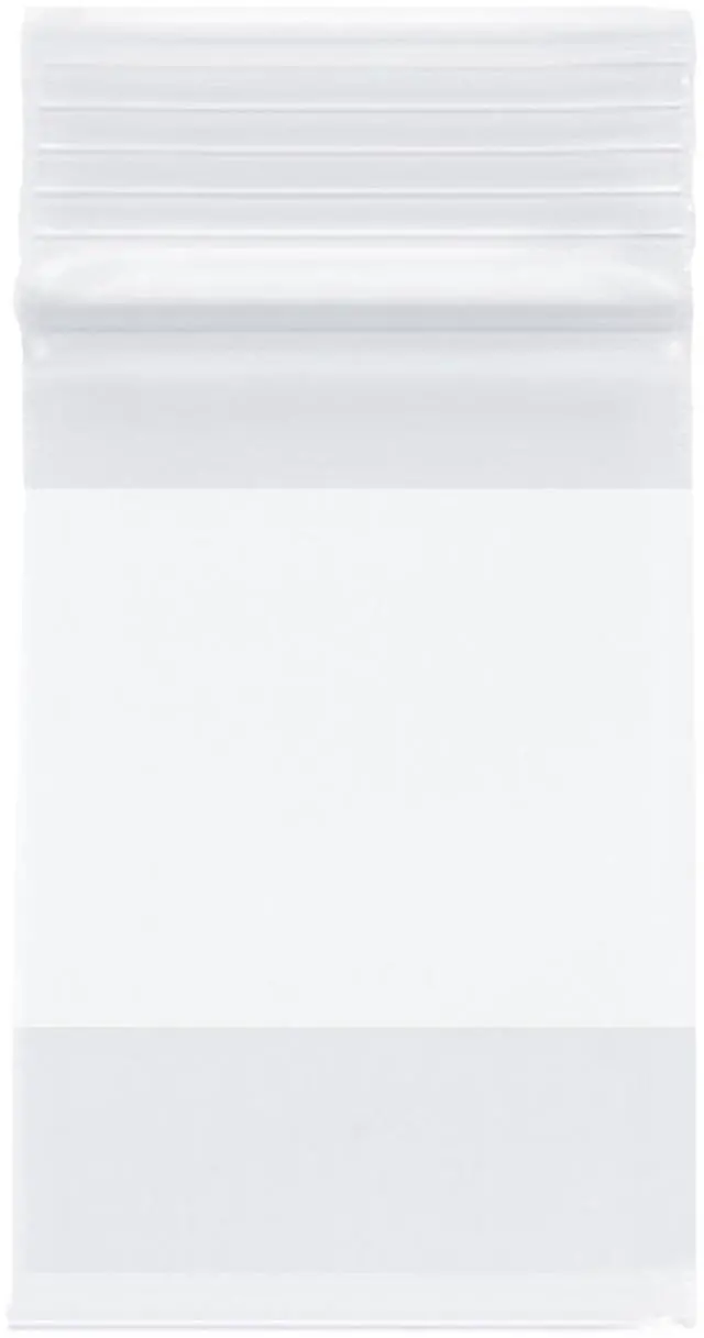 Main image of 2" x 3" (Case of 10,000), 4 Mil with White-Block Heavy Duty Zipper Reclosable Plastic Bags