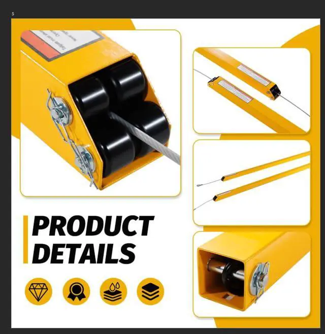 Alt view image 4 of 6 - Tailgate Utility Trailer Gate Lift Assist System, Heavy Duty 2-Sided Lift Assist for 4-6 ft Tailgates, 400 lb Capacity, Easy 30 Min Installation, Yellow