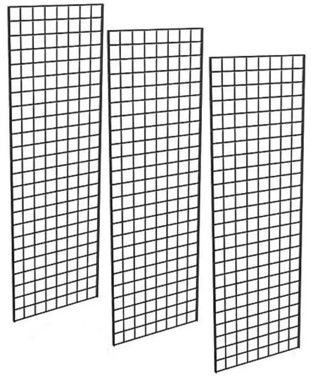 Main image of Black Commercial Grade Gridwall Panels Heavy Duty Grid Panel for Any Retail Display - Art and Trade Show Panels (2' x 4', 4)