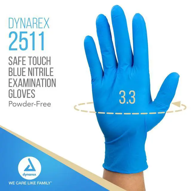 Alt view image 2 of 6 - Safe-Touch Disposable Nitrile Exam Gloves, Powder-Free, Latex-Free, Touchscreen Friendly, Blue, Small, 1 Case - 10 Boxes of 100 Safe-Touch Disposable Nitrile Exam Gloves