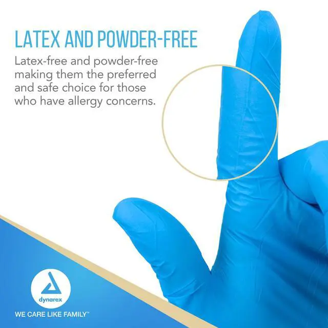 Alt view image 3 of 6 - Safe-Touch Disposable Nitrile Exam Gloves, Powder-Free, Latex-Free, Touchscreen Friendly, Blue, Small, 1 Case - 10 Boxes of 100 Safe-Touch Disposable Nitrile Exam Gloves