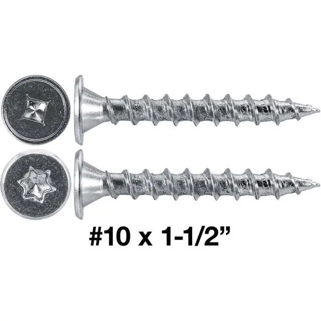 Alt view image 2 of 6 - 10 x 1-1/2" Low Profile Pancake Head Roofing Screws - Wood to Metal - for Standing Seam Roofs - Zinc Plated - 20 X 250 Bags - 5,000 Screws