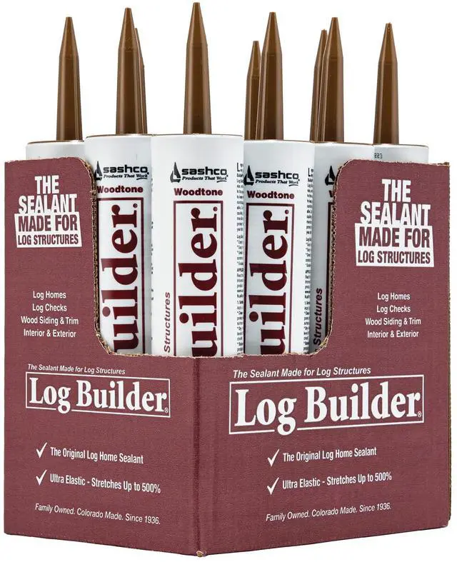 Main image of Log Builder Acrylic Latex Chinking Sealant, 10.5 oz Cartridge, Woodtone (Case of 12)