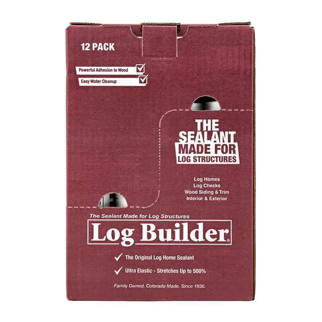 Alt view image 2 of 3 - Log Builder Acrylic Latex Chinking Sealant, 10.5 oz Cartridge, Woodtone (Case of 12)