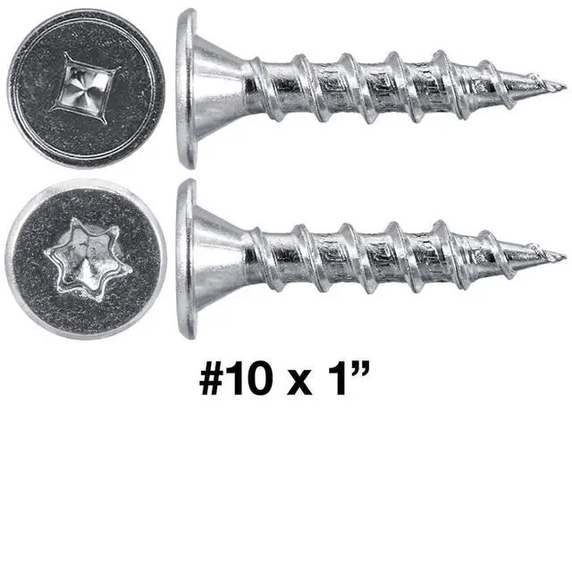 Alt view image 2 of 6 - 10 x 1 Low Profile Pancake Head Roofing Screws - Wood to Metal - for Standing Seam Roofs - Zinc Plated - 20 X 250 Bags - 5,000 Screws