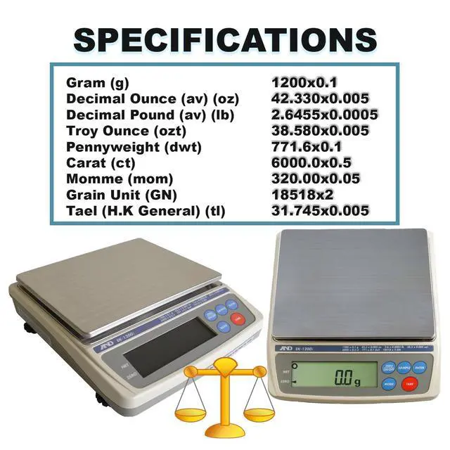 Alt view image 4 of 4 - A&D EK1200i Legal for Trade Gold Scale - Certified Precision for Professional Jewelry Weighing
