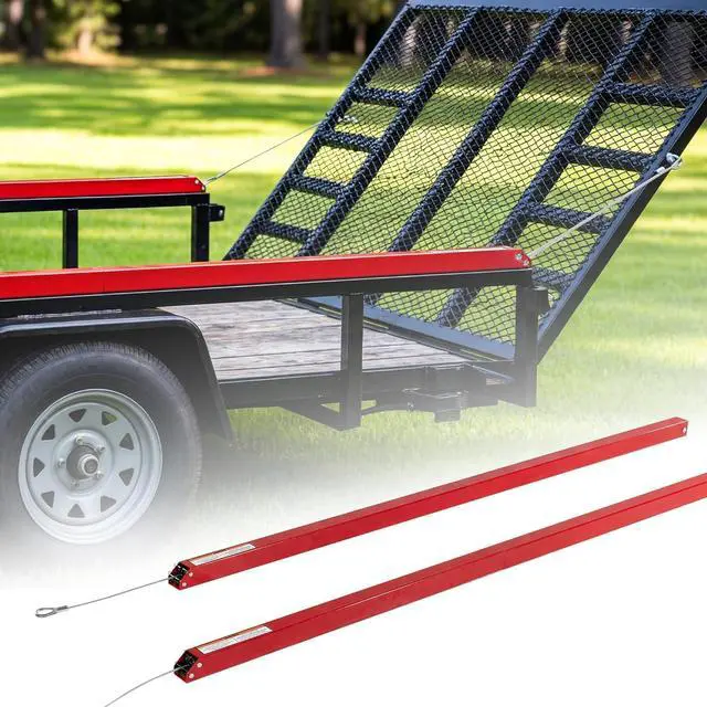 Main image of Tailgate Utility Trailer Gate Lift Assist System, Heavy Duty 2-Sided Lift Assist for 4-6 ft Tailgates, 400 lb Capacity, Easy 30 Min Installation, Red