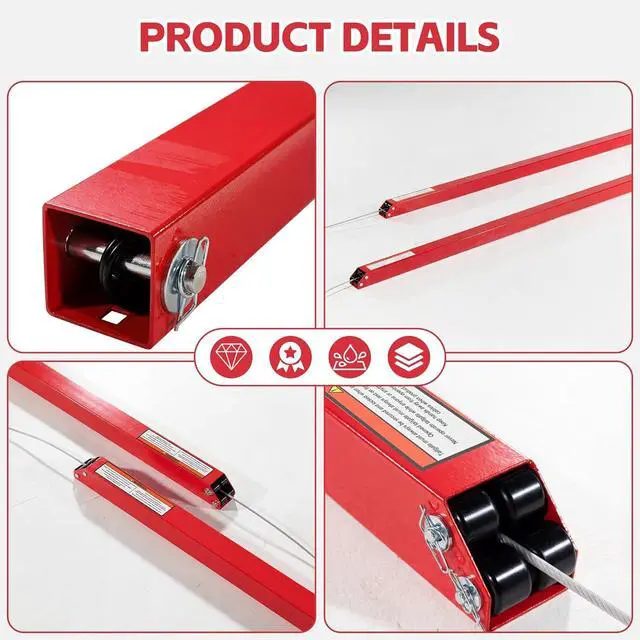 Alt view image 4 of 6 - Tailgate Utility Trailer Gate Lift Assist System, Heavy Duty 2-Sided Lift Assist for 4-6 ft Tailgates, 400 lb Capacity, Easy 30 Min Installation, Red
