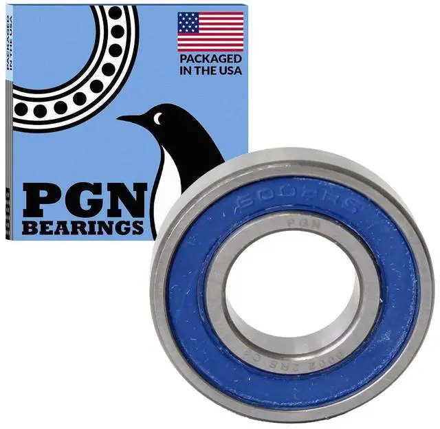 Main image of PGN (100 Pack) 6002-2RS Bearing - Lubricated Chrome Steel Sealed Ball Bearing - 15x32x9mm Bearings with Rubber Seal & High RPM Support