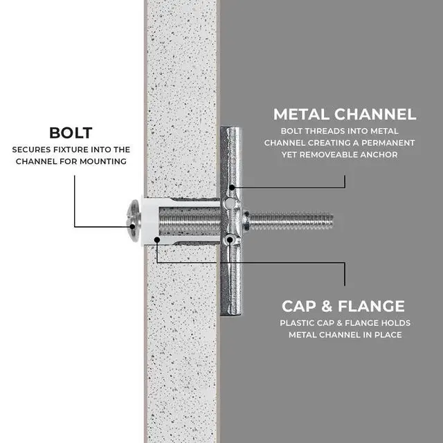 Alt view image 4 of 6 - 400-Pack 1/4"-20 Heavy Duty Quick Toggle Anchors with Bolts Bulk Set | for Drywall, Metal Studs, and Concrete Block | Holds 260+ Lbs. | 400 Toggles + 400 Bolts