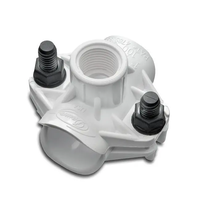 Alt view image 2 of 2 - Dawn Industries 100D, 1" Saddle Tee x 3/4 FPT, KwikSeal Plastic Saddles Poly, Made in USA (25)