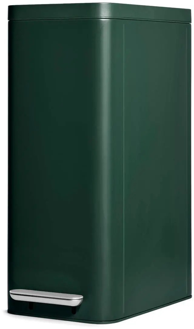 Main image of 45L Slim Step Trash Can - 13 Gallon Stainless Steel Trash Can with Quiet Close Lid and Fingerprint-Resistant Finish - Emerald