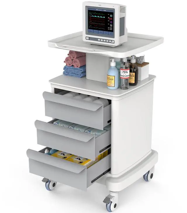 Main image of Medical Carts with Wheels and Drawers, Mobile Ultrasound Cart, Rolling Dental Implant Cart with Caster Wheels, Beauty Trolley Lab Storage Carts for Hospitals, Offices, Clinics, Bedrooms, and Salon