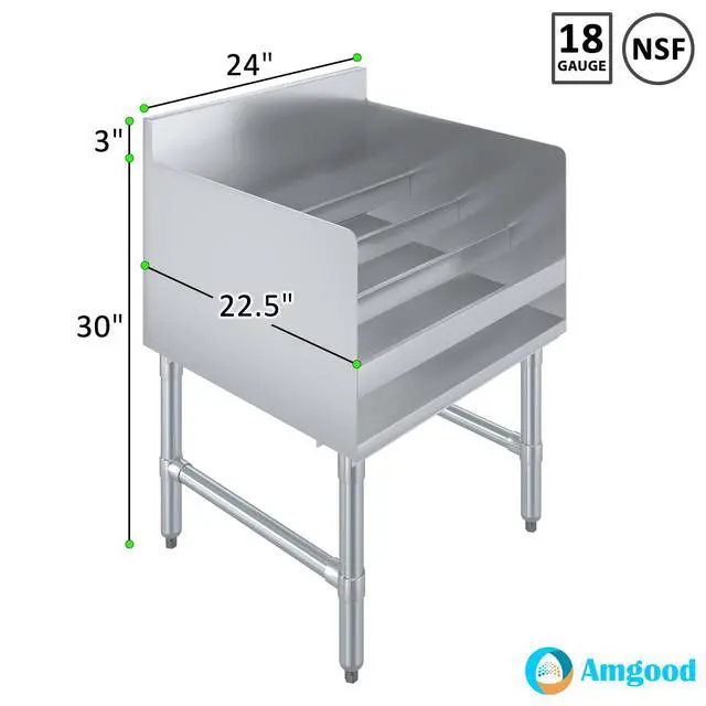Alt view image 3 of 6 - 22.5 in. x 24 in. x 33 in. Stainless Steel Four-Tier Liquor Display Rack