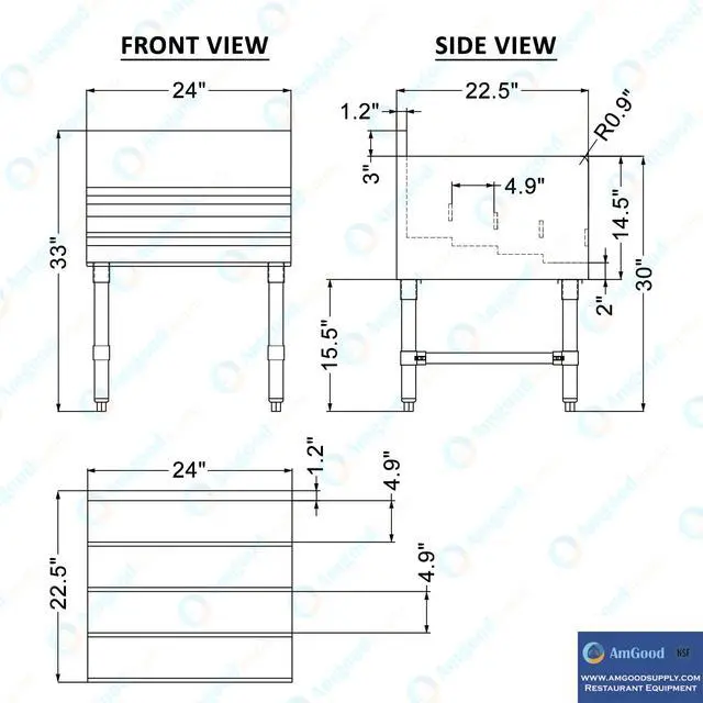 Alt view image 4 of 6 - 22.5 in. x 24 in. x 33 in. Stainless Steel Four-Tier Liquor Display Rack