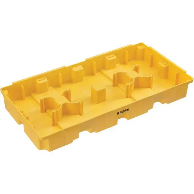 Alt view image 5 of 6 - Low Profile Spill Containment Modular Platform, 2 Drum Capacity, 30 Gallon Liquid Capacity, 5000 Lbs Weight Capacity, 51.5"W x 26.25"D x 6.5"H, Yellow