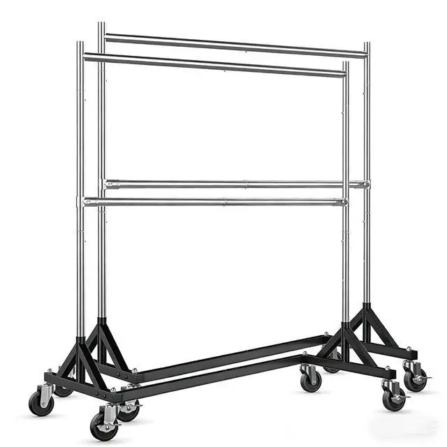 Main image of Z Rack for Clothing Heavy Duty Clothes Rack Hold 550 LBS Commercial Garment Rack with Wheels Rolling Portable Z Base Rack for Bedroom, Laundry Room, Balcony 22.8"D x 62.6"W x 87.8"H 2 packs