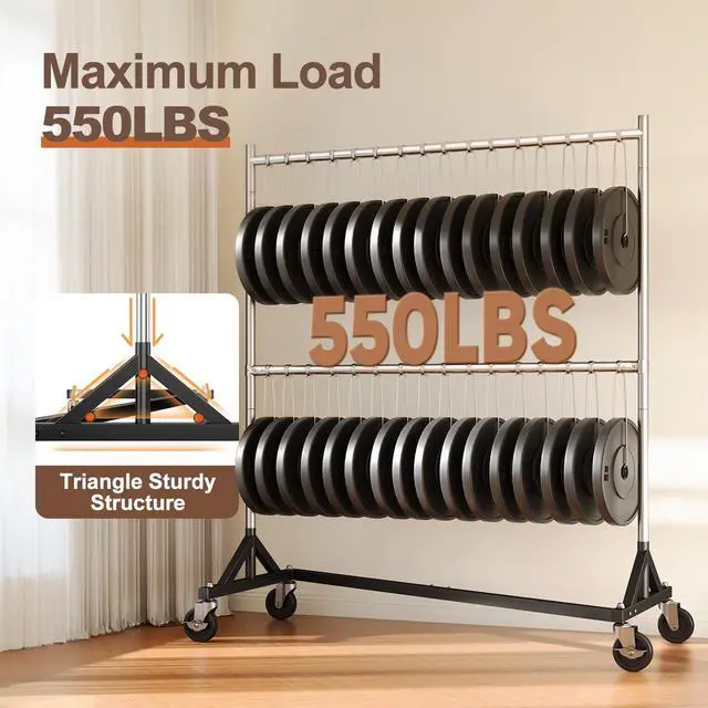 Alt view image 3 of 6 - Z Rack for Clothing Heavy Duty Clothes Rack Hold 550 LBS Commercial Garment Rack with Wheels Rolling Portable Z Base Rack for Bedroom, Laundry Room, Balcony 22.8"D x 62.6"W x 87.8"H 2 packs