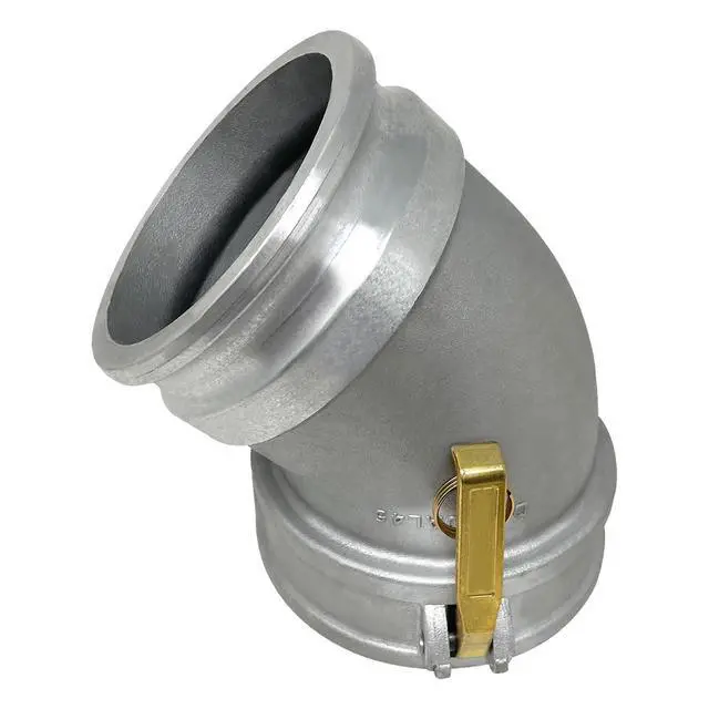 Alt view image 4 of 5 - Aluminum Type DA Cam and Groove Hose Fitting, 45 Degree Elbow, 6" Female Camlock x 6" Male Camlock (CAM-60-DA45-AL)