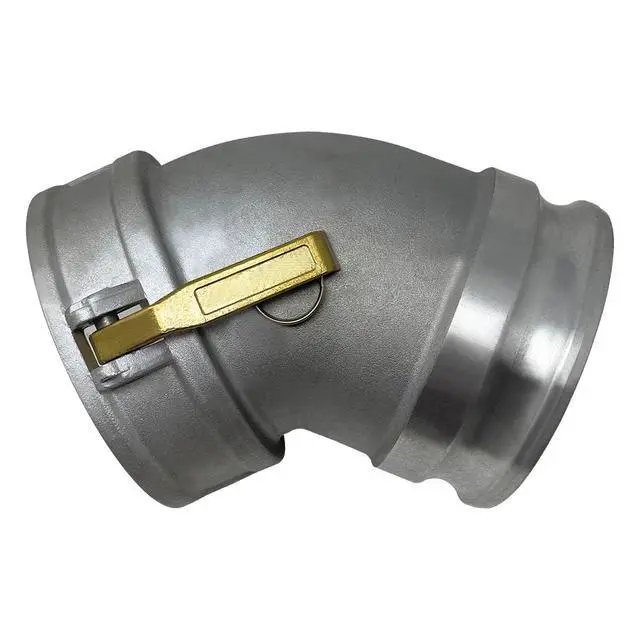 Alt view image 5 of 5 - Aluminum Type DA Cam and Groove Hose Fitting, 45 Degree Elbow, 6" Female Camlock x 6" Male Camlock (CAM-60-DA45-AL)