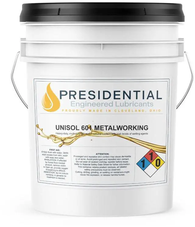 Main image of Unisol 601 Metalworking - Heavy Duty & Water Soluble Semi-Synthetic Machining Coolant for Drilling, Tapping, Sawing, Stamping, Threading - Non-Chlorinated - Made in USA - (5 gal)