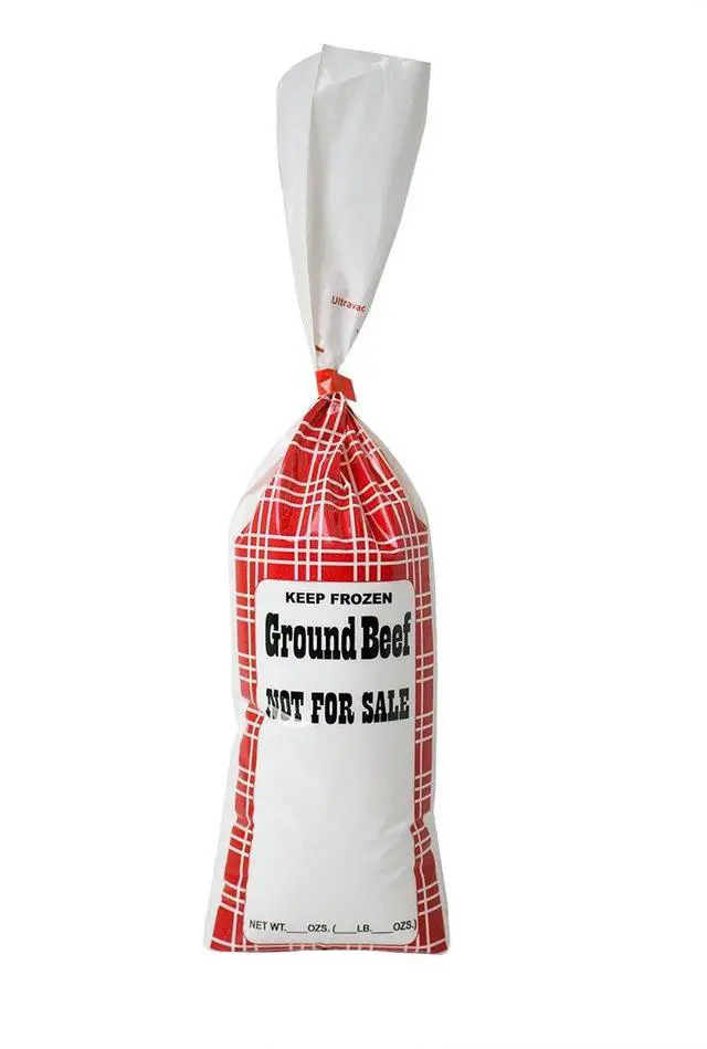 Main image of 190021 Ground Beef Freezer Bags, 5 lb."Not for Sale" (Pack of 1000) Red Plaid