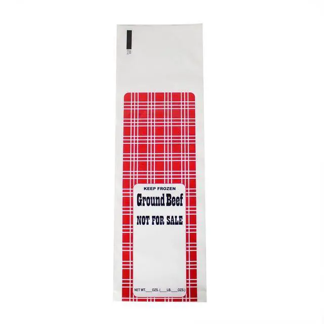 Alt view image 2 of 2 - 190021 Ground Beef Freezer Bags, 5 lb."Not for Sale" (Pack of 1000) Red Plaid