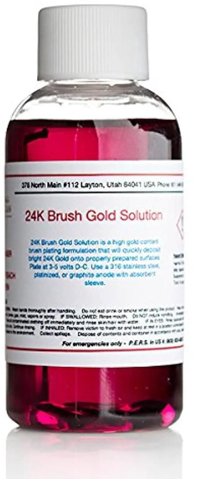 Main image of 2 oz Liquid - 24k Gold Plating Solution Brush Gold The Fastest, Most Durable, Best Value, Most Consistent Gold Solution from the Most Trusted Name in the Industry Instant Results