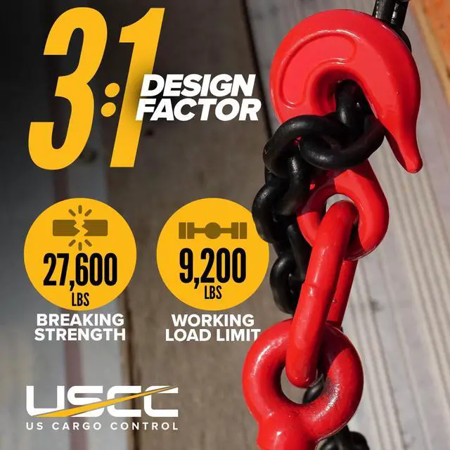 Alt view image 4 of 6 - Ratchet Chain Binders 3/8"- 1/2" (2-Pack), 9,200 LBS Working Load Limit, Use Ratchet Binders with 3/8 Inch Grade 70 and 3/8 Inch & 1/2 Inch Grade 43 Chain
