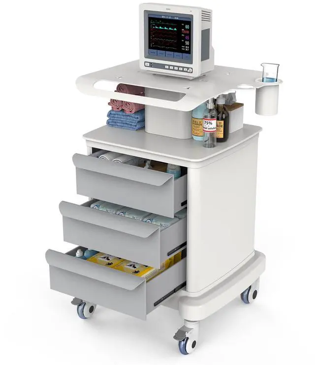 Main image of Medical Carts with Wheels, Mobile Ultrasound Cart, Rolling Dental Carts with Drawers, Professional Trolley Cart with Trays for Hospital Clicnic Lab Beauty Salon