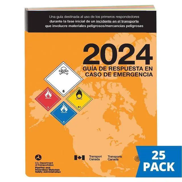 Alt view image 2 of 6 - 2024 Emergency Response Guidebook (ERG), Soft Bound, 5.5 x 7.5", Spanish, 25-Pack, J. J. Keller & Associates, Inc
