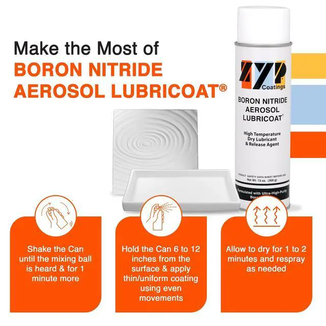 Alt view image 5 of 6 - Boron Nitride Aerosol Lubricoat (Glass Mold Release) / 2 Pack