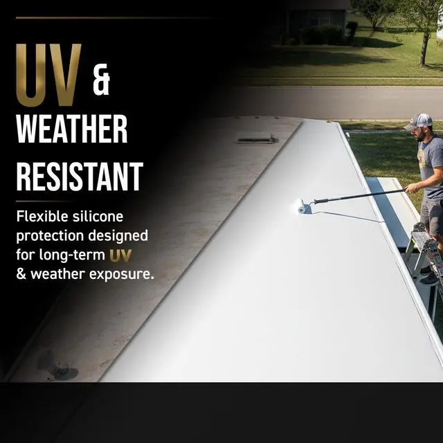 Alt view image 6 of 6 - 100% Silicone Roof Coating High Solids Commercial Roof Restoration Coating and Waterproof Membrane for Flat and Low-Slope Roofs 5 Gallon