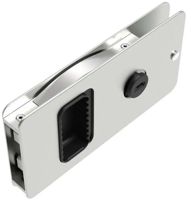 Main image of MF-01-110-60 Flush Entry Door Latch, Key Locking, Standard Design, Fits 12.7 (.50 in) Door Thickness, Aluminum, Natural