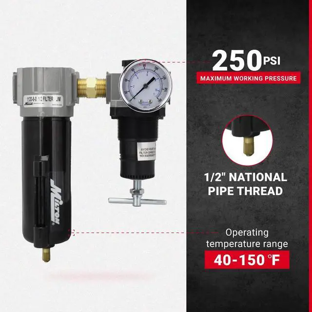 Alt view image 2 of 5 - 1108 1/2" Filter and Regulator Duo, Black