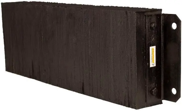 Main image of Rubber Dock Bumper, 36" x 12" x 4.5", for Loading Bay & Shipping Dock Protection, Laminated, Steel Mounting Bracket, 3/4" Mounting Holes