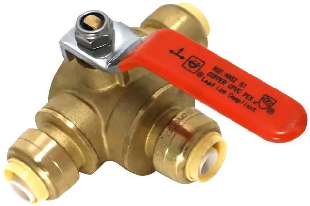 Main image of 10 Pcs 1/2 Inch Push Fit 3 Way Tee Valve